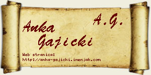 Anka Gajicki vizit kartica